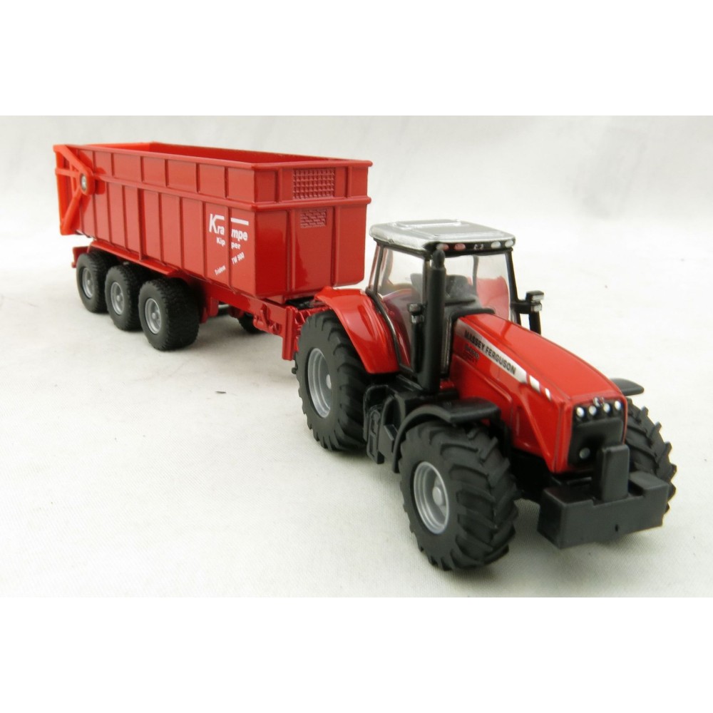 Siku 1844 - Massey Ferguson MF8480 Tractor with Krampe Trailer - Scale 1:87