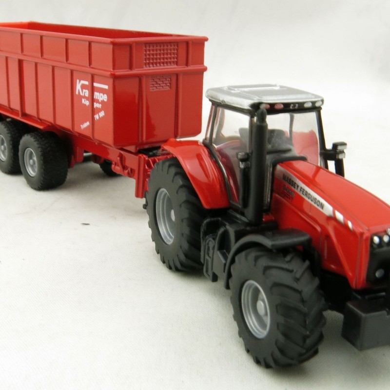 Siku 1844 - Massey Ferguson MF8480 Tractor with Krampe Trailer - Scale 1:87