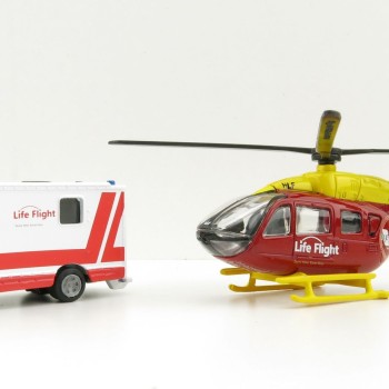 Siku 1850 - NZ Rescue Service Set Eurocopter Westpac & Mercedes Emergency Car 2020 Version - Scale 1:87