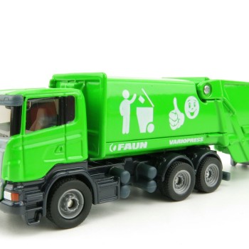 Siku 1890 - Scania Faun Rufuse Lorry Garbage Truck Green - Scale 1:87