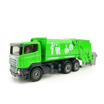 Siku 1890 - Scania Faun Rufuse Lorry Garbage Truck Green - Scale 1:87