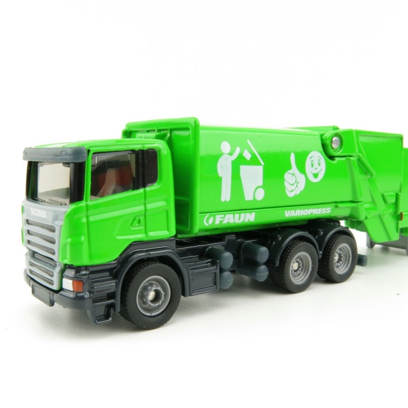 Siku 1890 - Scania Faun Rufuse Lorry Garbage Truck Green - Scale 1:87