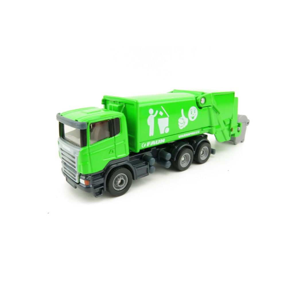 Siku 1890 - Scania Faun Rufuse Lorry Garbage Truck Green - Scale 1:87