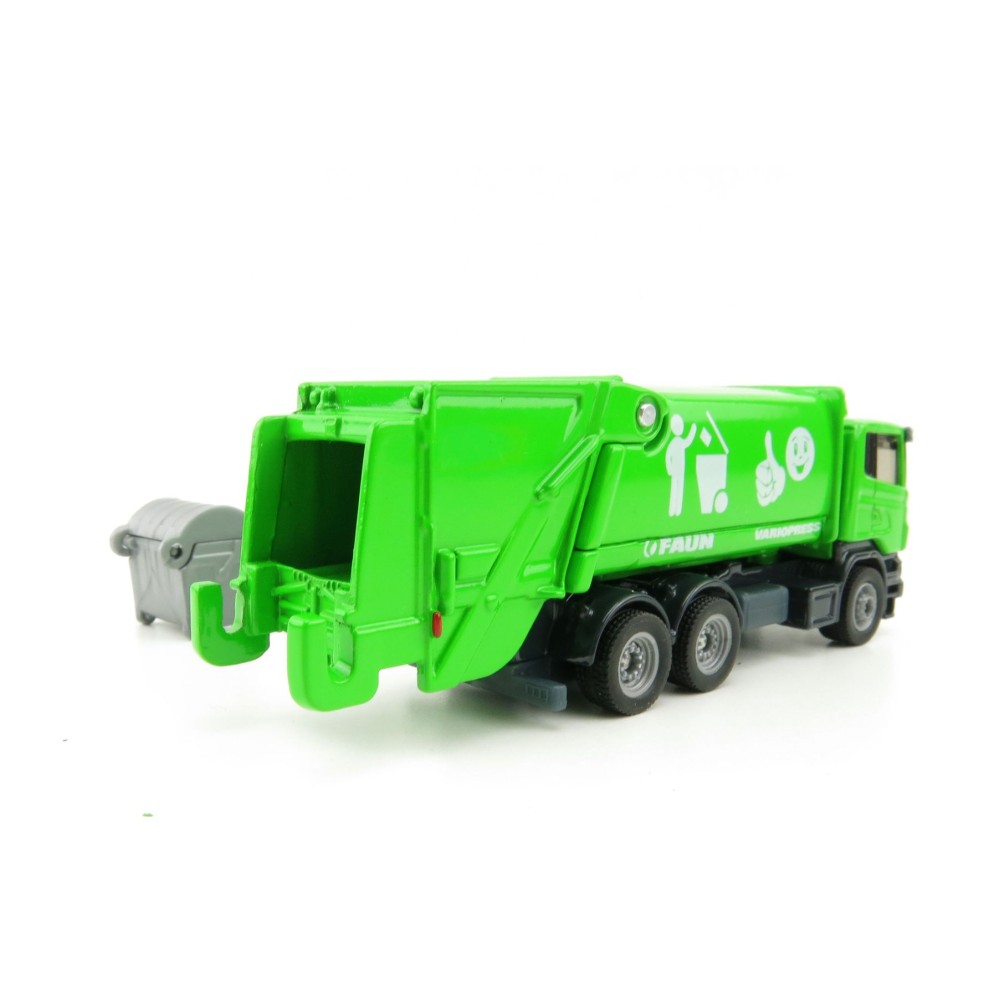 Siku 1890 - Scania Faun Rufuse Lorry Garbage Truck Green - Scale 1:87