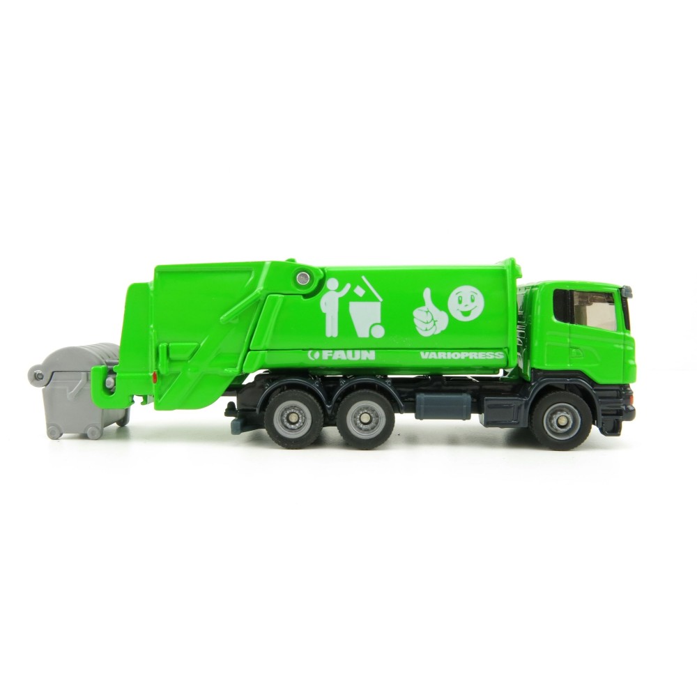 Siku 1890 - Scania Faun Rufuse Lorry Garbage Truck Green - Scale 1:87