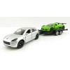 Siku 2544 - Porsche Macan with Gumpert Apollo on Transport Trailer - 1:55 Scale