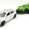Siku 2544 - Porsche Macan with Gumpert Apollo on Transport Trailer - 1:55 Scale