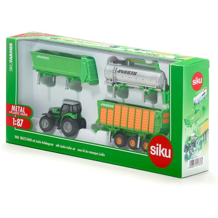 Siku 1848 - Deutz Agrotron X720 Tractor with Joskin Cargo  trailer set - Scale  1:87