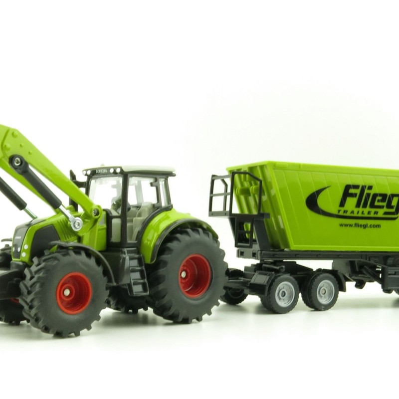 Siku 1949 - Claas Axion 950 Tractor with Frontloader,Dolly and Fliegl Tipping Trailer -Scale 1:50