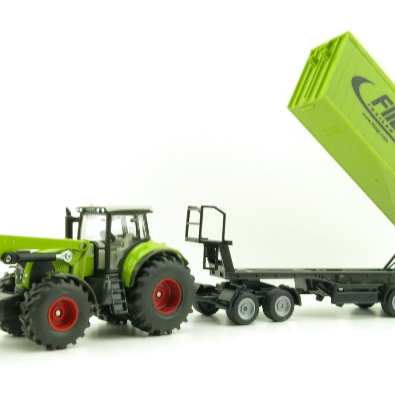 Siku 1949 - Claas Axion 950 Tractor with Frontloader,Dolly and Fliegl Tipping Trailer -Scale 1:50