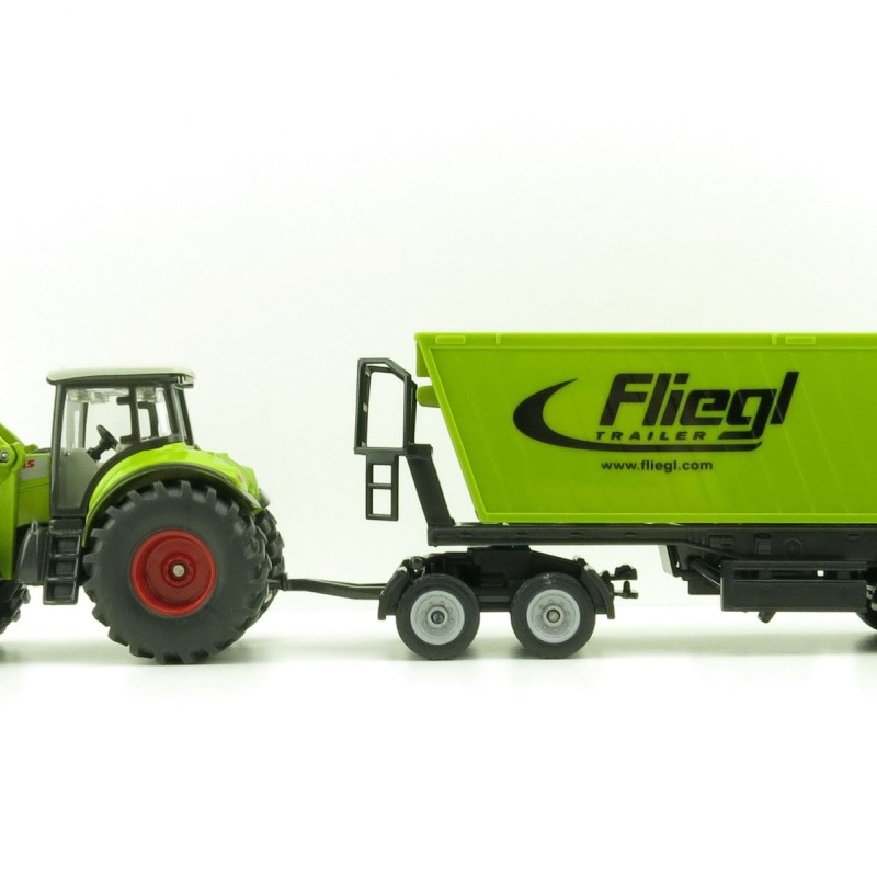 Siku 1949 - Claas Axion 950 Tractor with Frontloader,Dolly and Fliegl Tipping Trailer -Scale 1:50