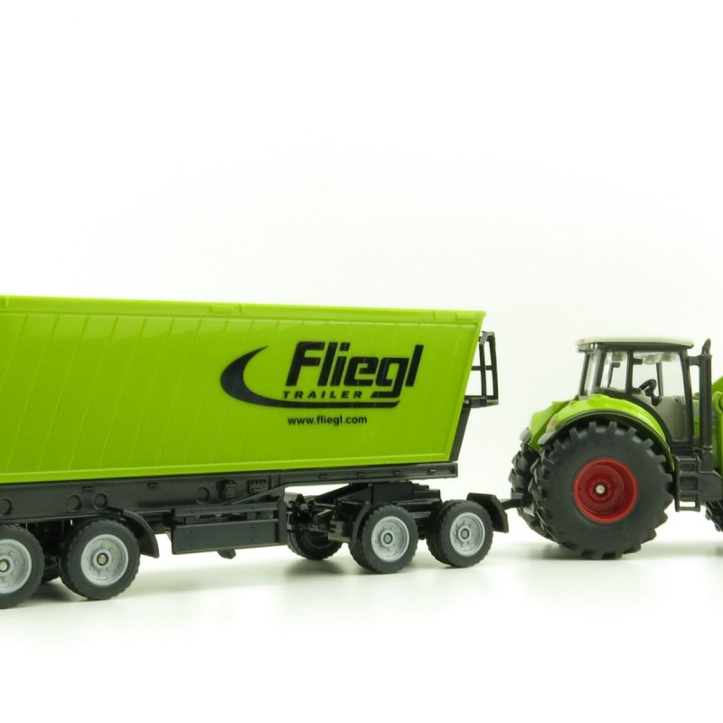 Siku 1949 - Claas Axion 950 Tractor with Frontloader,Dolly and Fliegl Tipping Trailer -Scale 1:50