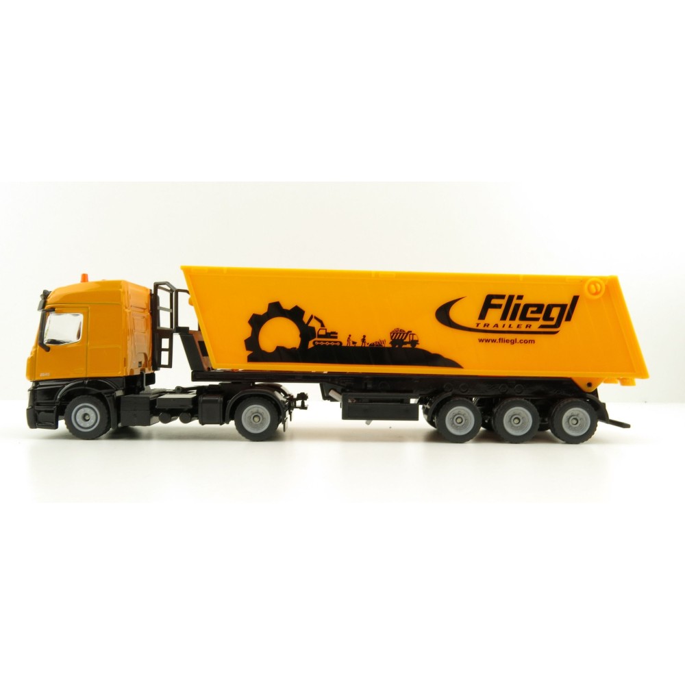 Siku 3537 - Mercedes Benz Actros Transporter with Fleigl Tipping Dump Trailer - Scale 1:50