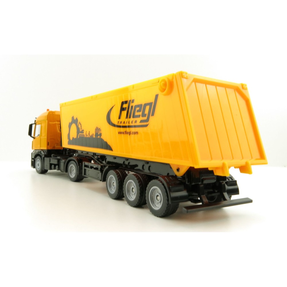 Siku 3537 - Mercedes Benz Actros Transporter with Fleigl Tipping Dump Trailer - Scale 1:50