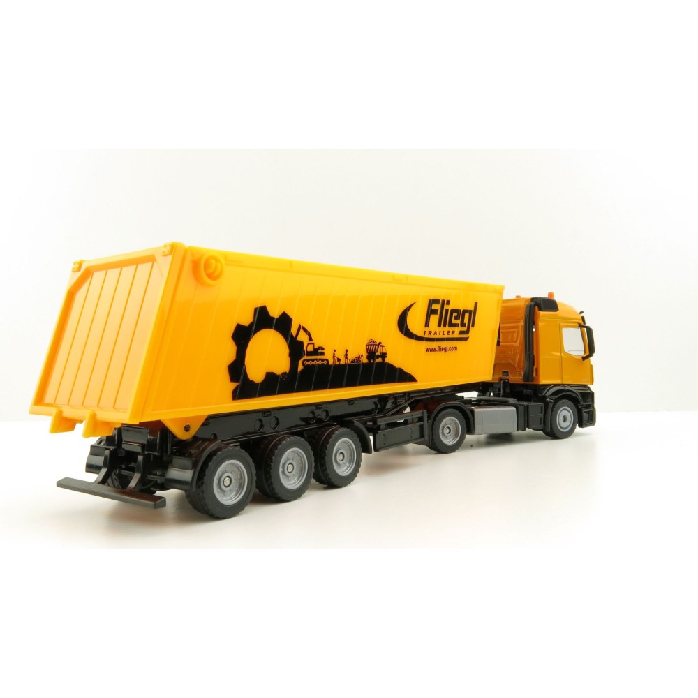 Siku 3537 - Mercedes Benz Actros Transporter with Fleigl Tipping Dump Trailer - Scale 1:50