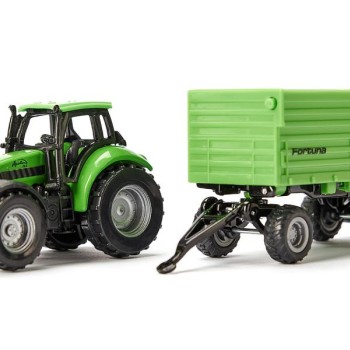 Siku 1606 - Deutz Agrotron 265 Tractor with Fortuna 4-Wheel Trailer