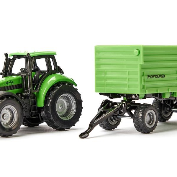 Siku 1606 - Deutz Agrotron 265 Tractor with Fortuna 4-Wheel Trailer