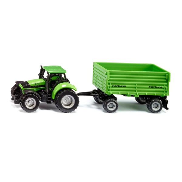 Siku 1606 - Deutz Agrotron 265 Tractor with Fortuna 4-Wheel Trailer