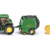 Siku 1665 - John Deere 7530 Tractor with 990 Baler Trailer - Scale 1:72