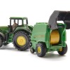 Siku 1665 - John Deere 7530 Tractor with 990 Baler Trailer - Scale 1:72