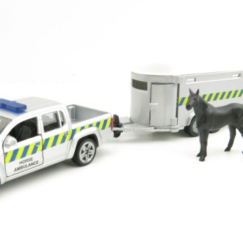 Siku 2310 888 00 - VW Amarok Pick-Up with Horse Trailer - Horse Ambulance - 1:55