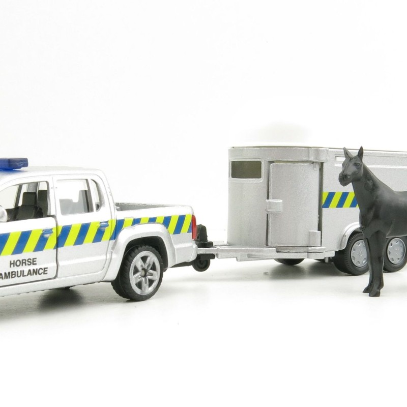 Siku 2310 888 00 - VW Amarok Pick-Up with Horse Trailer - Horse Ambulance - 1:55