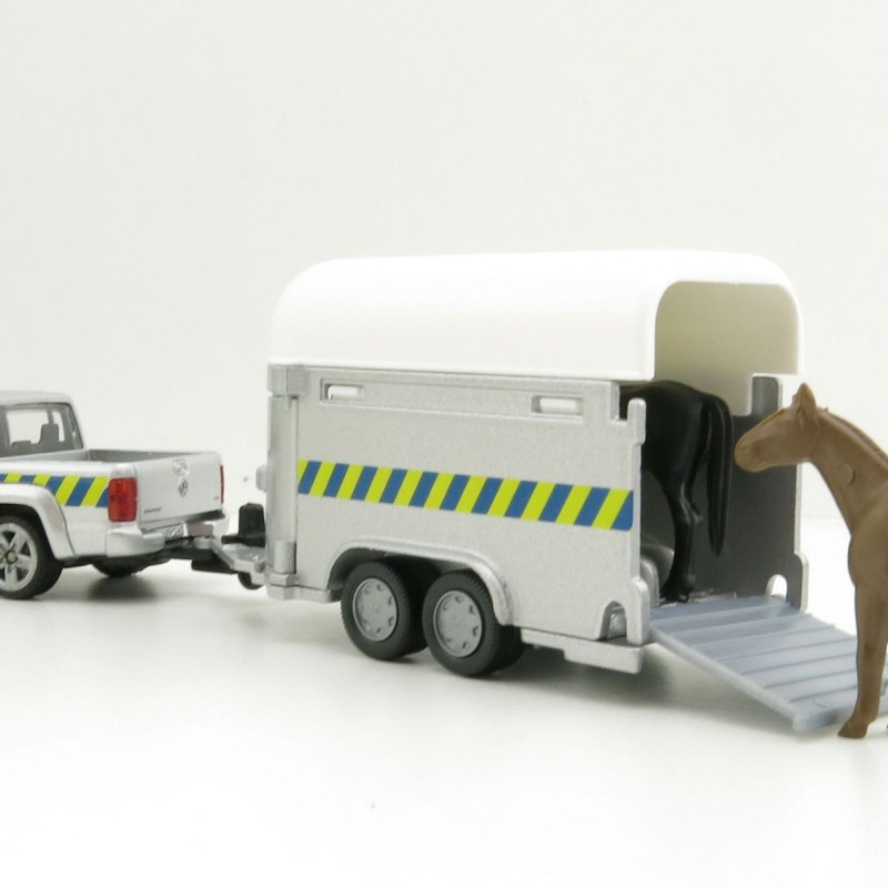 Siku 2310 888 00 - VW Amarok Pick-Up with Horse Trailer - Horse Ambulance - 1:55