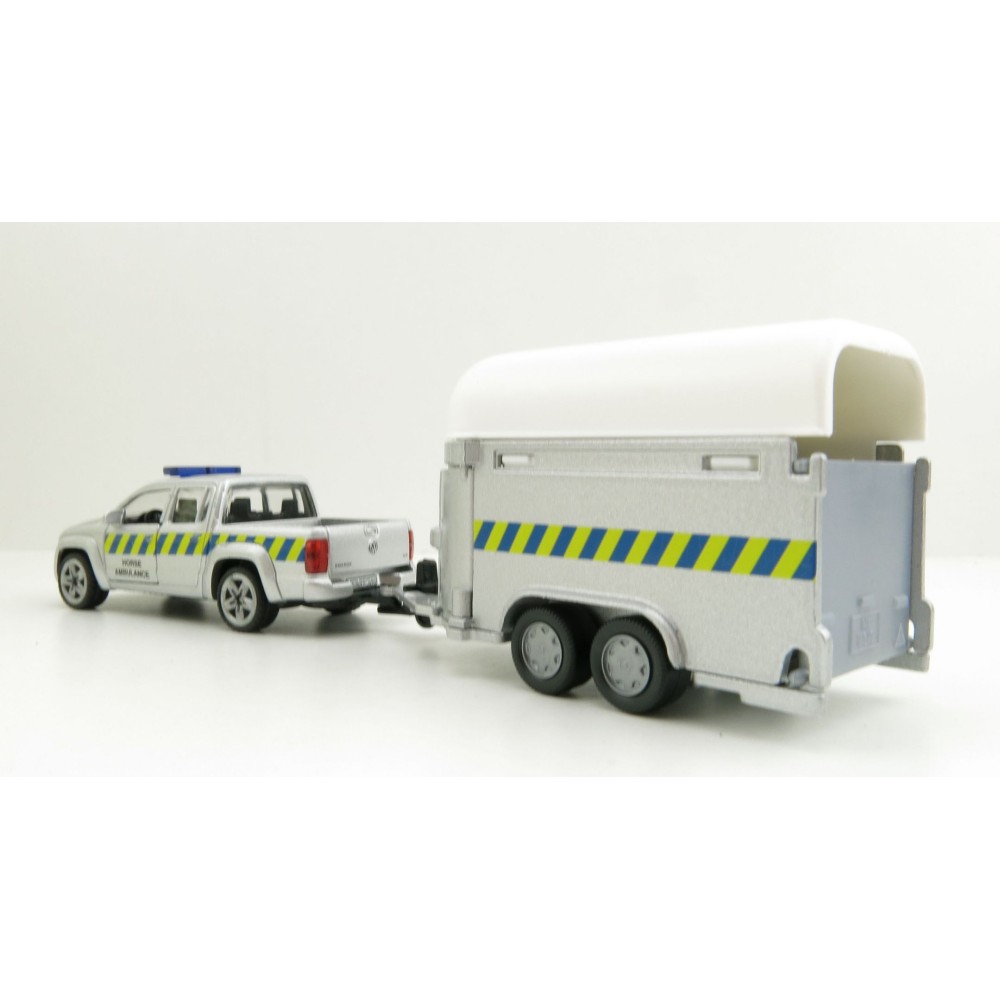 Siku 2310 888 00 - VW Amarok Pick-Up with Horse Trailer - Horse Ambulance - 1:55