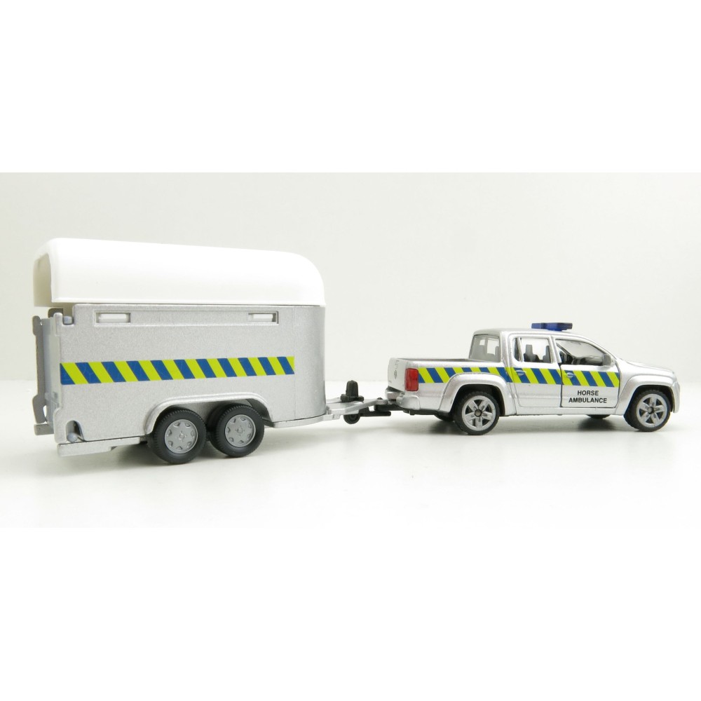 Siku 2310 888 00 - VW Amarok Pick-Up with Horse Trailer - Horse Ambulance - 1:55