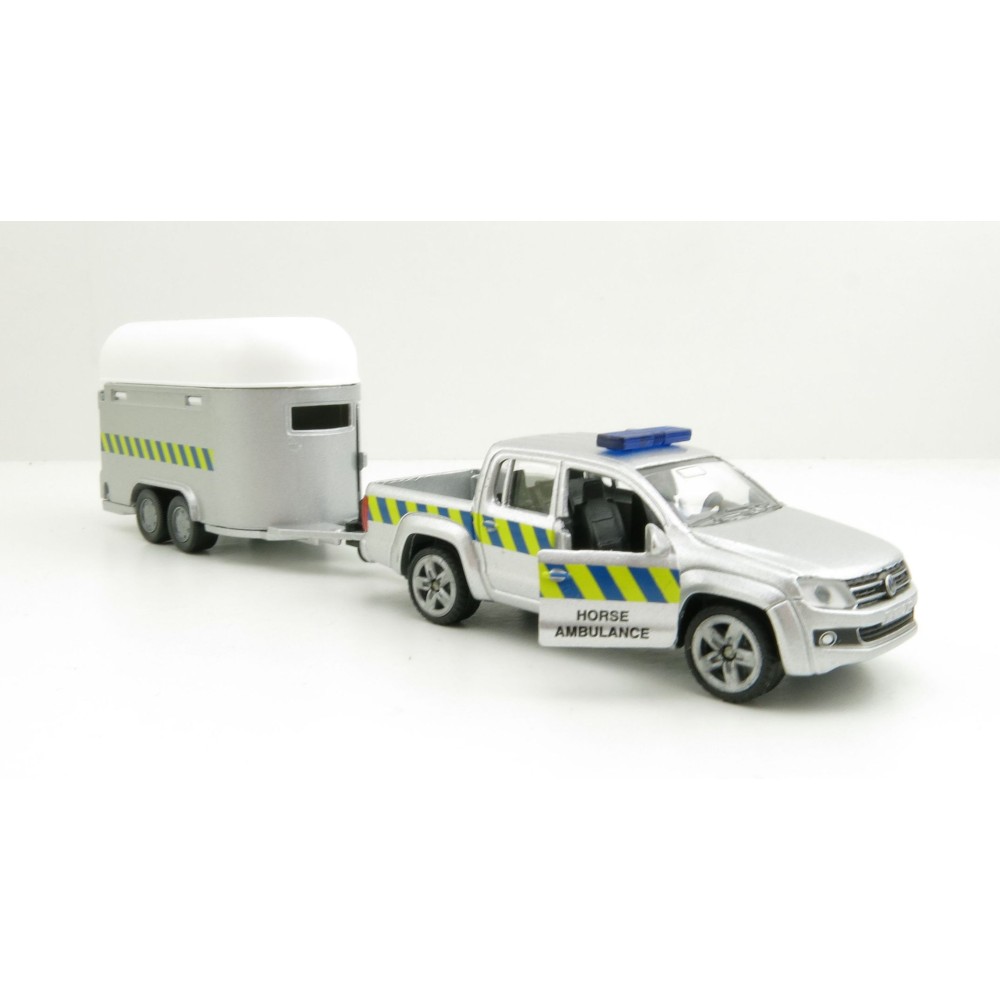 Siku 2310 888 00 - VW Amarok Pick-Up with Horse Trailer - Horse Ambulance - 1:55