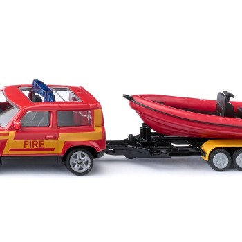 Siku 1608 - Land Drover Defender with Boat Fire Department - New 2025
