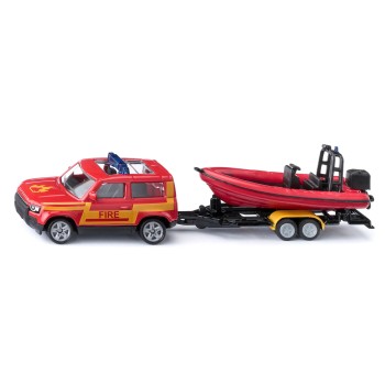 Siku 1608 - Land Drover Defender with Boat Fire Department - New 2025