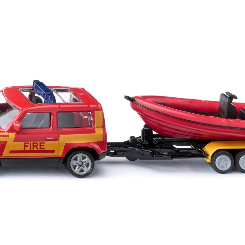 Siku 1608 - Land Drover Defender with Boat Fire Department - New 2025