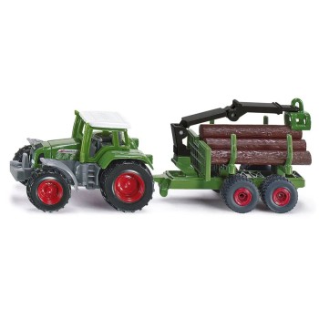Siku 1645 - Fendt Tractor with Foresty Trailer with loading crane