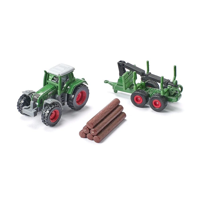 Siku 1645 - Fendt Tractor with Foresty Trailer with loading crane