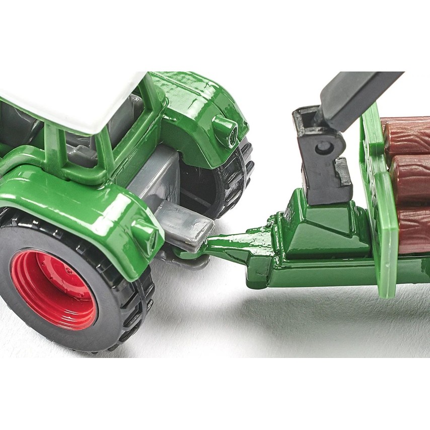 Siku 1645 - Fendt Tractor with Foresty Trailer with loading crane