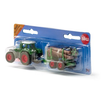 Siku 1645 - Fendt Tractor with Foresty Trailer with loading crane