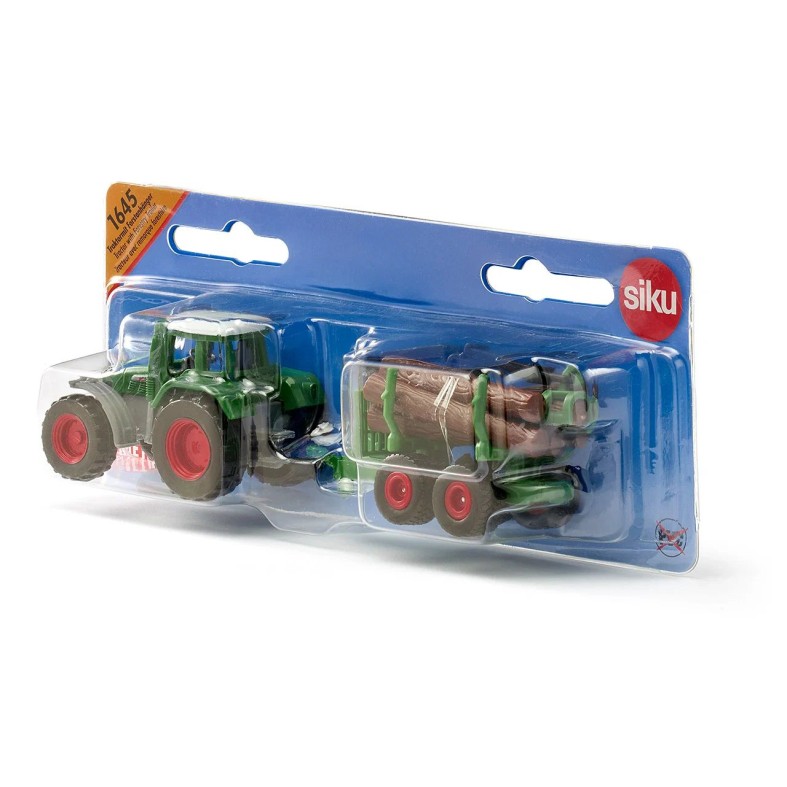 Siku 1645 - Fendt Tractor with Foresty Trailer with loading crane