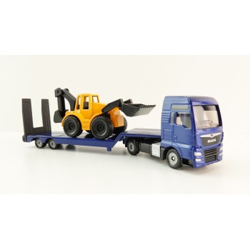 Siku 1761 - MAN TGX 18.580 Truck with Backhoe Loader - Scale 1:87 New 2025