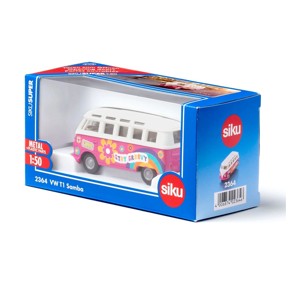 Siku 2354 - Volkswagen VW T1 Samba Panel Van Flower Power - Scale 1:50 New 2025