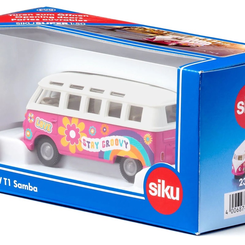 Siku 2354 - Volkswagen VW T1 Samba Panel Van Flower Power - Scale 1:50 New 2025