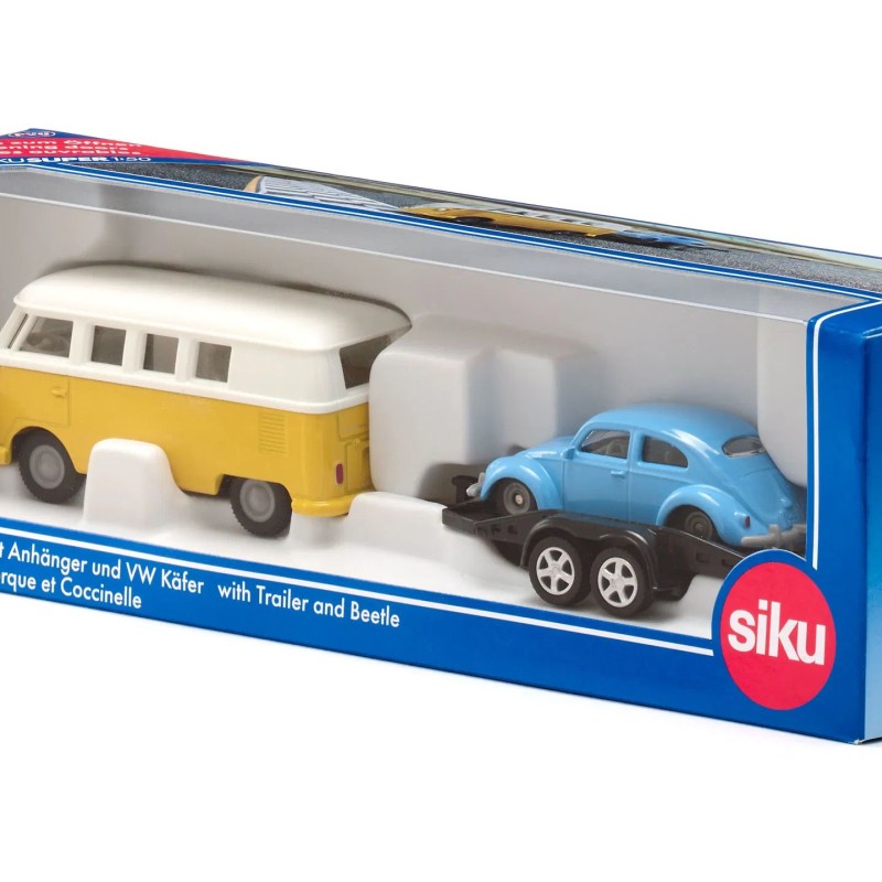 Siku 2567 - Volkswagen VW T1 Panel Van with Trailer & VW Beetle - Scale 1:50 New 2025
