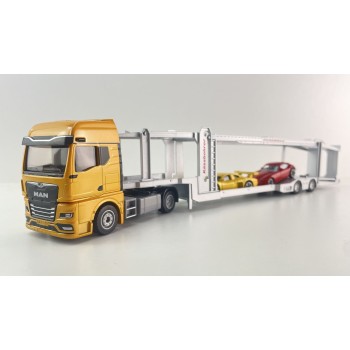 Siku 3944 - MAN TGX Truck 4x2 with Kaessbohrer Car Transporter Trailer New 2025 - 1:50 Scale