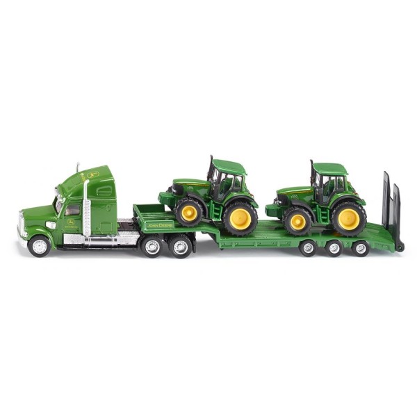 Siku 1837 - US Truck with Low Loader with 2 x John Deere 6820 Tractors - Scale 1:87