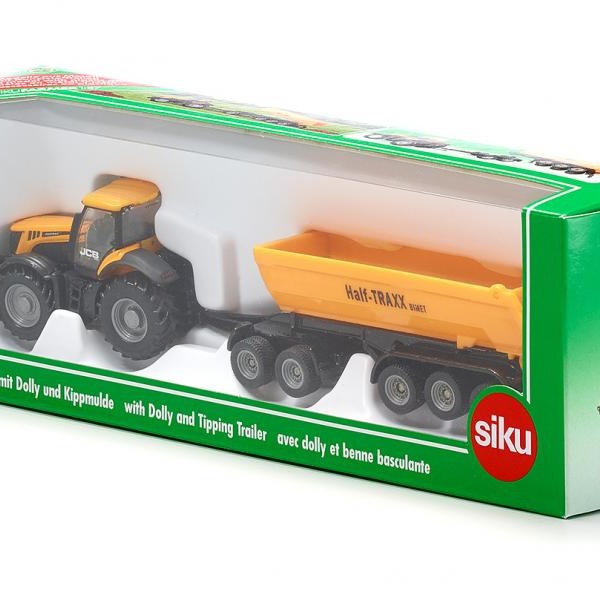 Siku 1858 - JBC 8250 Tractor with Dolly and Tipping Trailer - Scale 1:87 