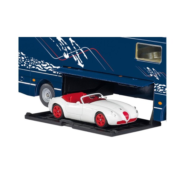 Siku 1943 - Volkner Mobil Performance Motor home Campervan Bus with Wiesmann Roadster MF5 - Scale 1:50 