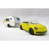 Siku 1629 - VW Volkswagen New Bettle Cabrio with Caravan Summer Holiday