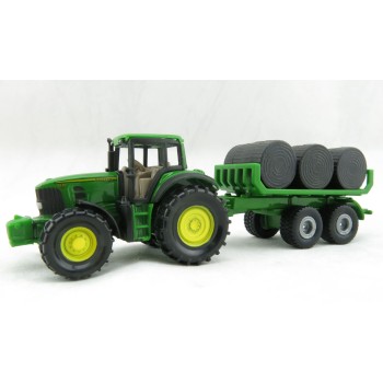 Siku 1632 - John Deere 7530 Tractor with Bale Trailer - Scale 1:72 - New Item 2022