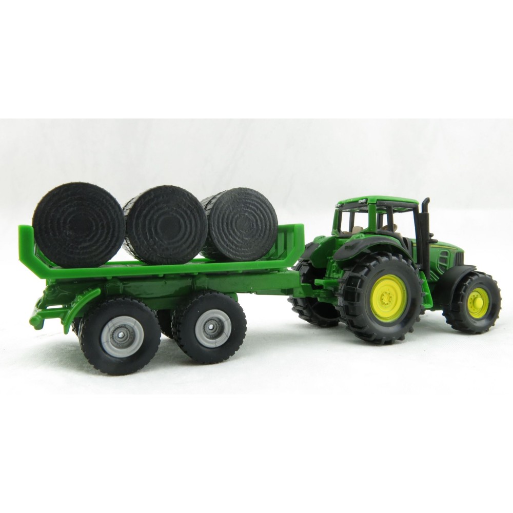 Siku 1632 - John Deere 7530 Tractor with Bale Trailer - Scale 1:72 - New Item 2022