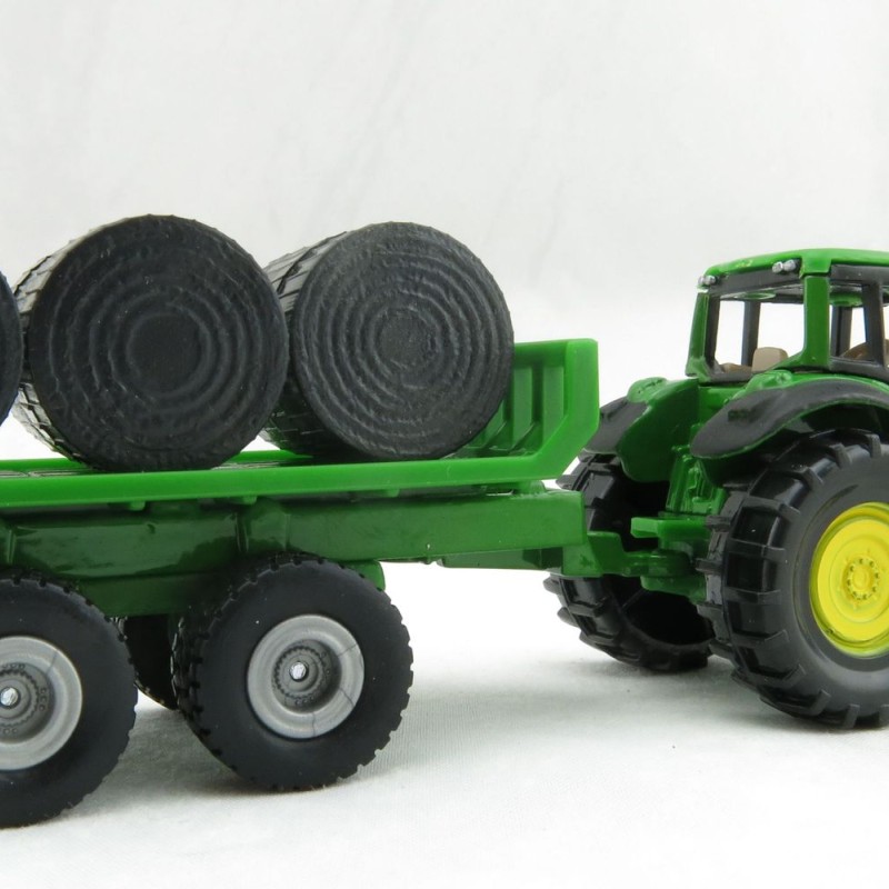 Siku 1632 - John Deere 7530 Tractor with Bale Trailer - Scale 1:72 - New Item 2022